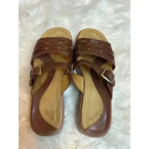 Dansko Cognac Brown Slides Sandals Size 40 - Picture 5 of 8